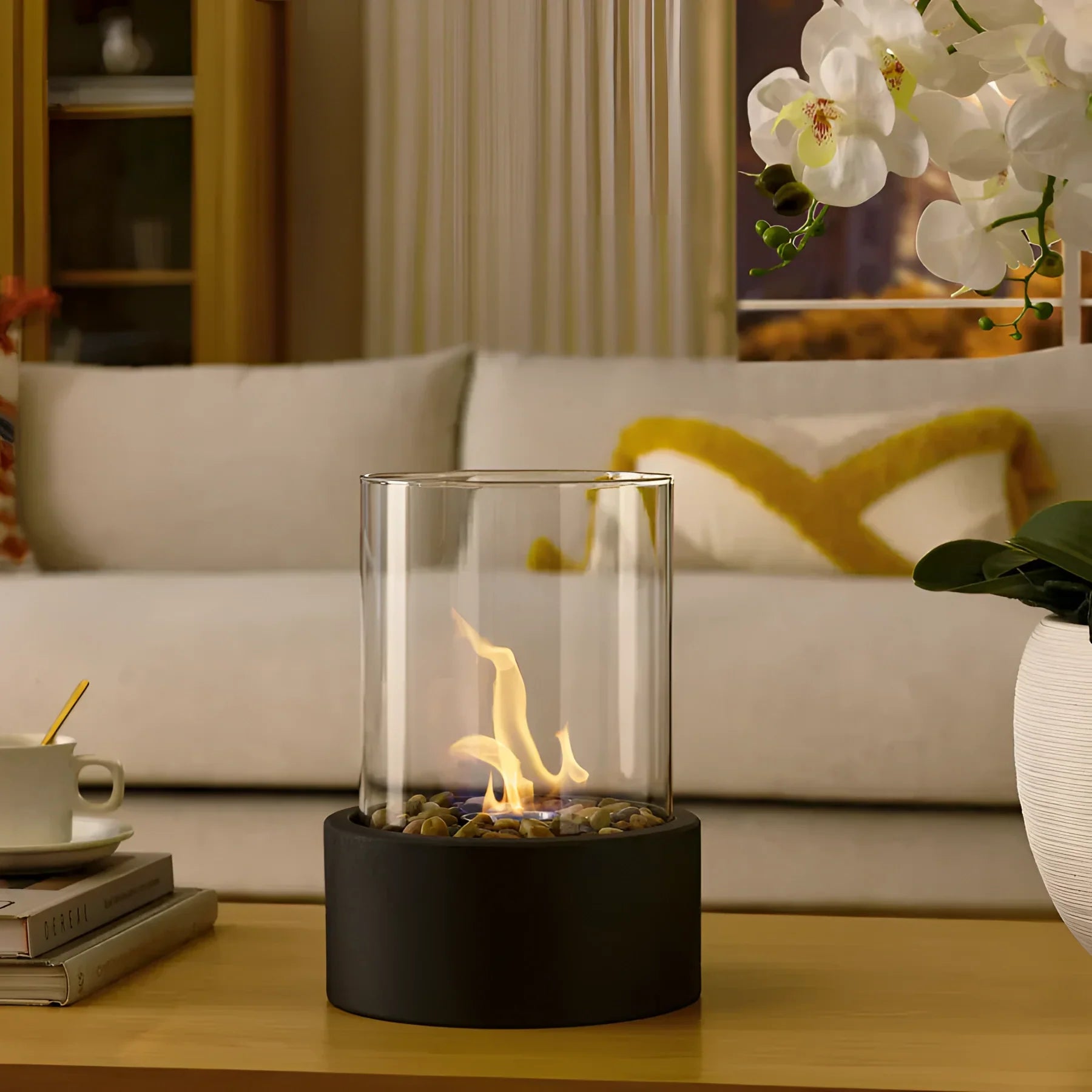 Portable Glass Bioethanol Fireplace | Ventless Indoor-Outdoor Fire Pit