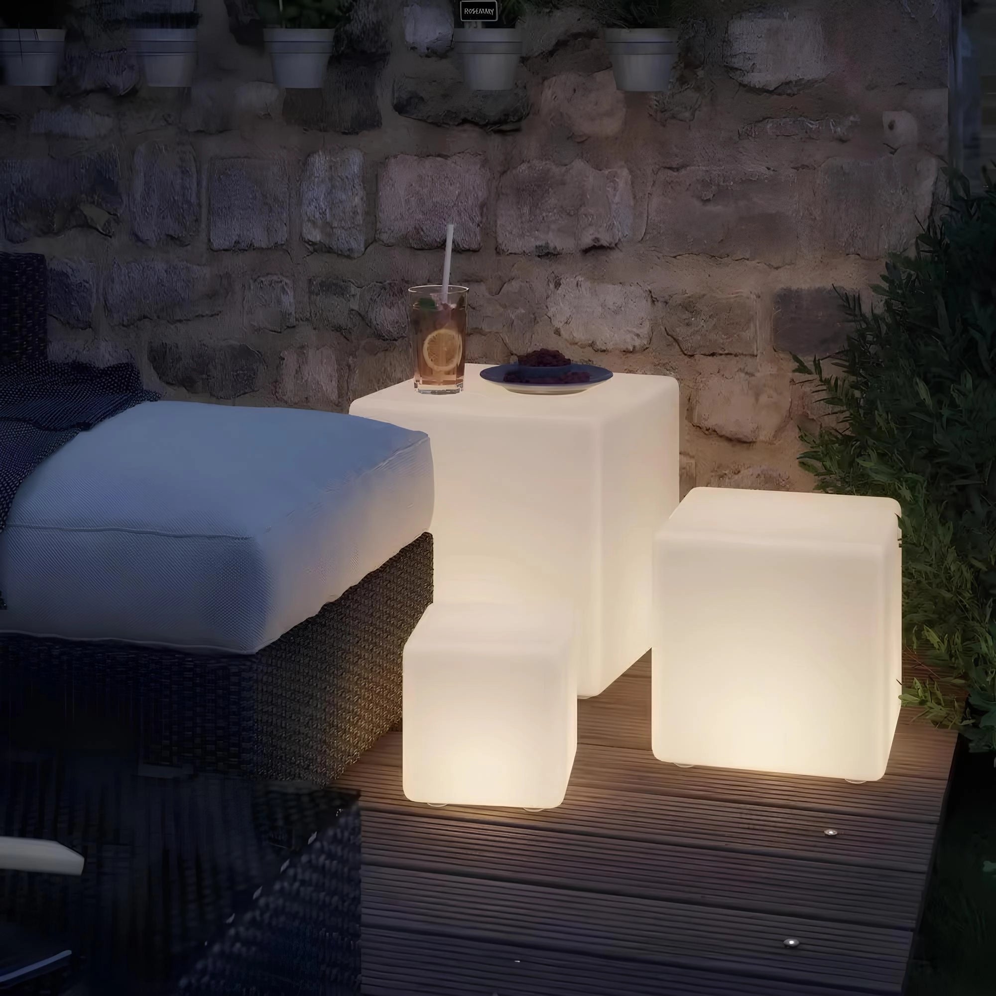 Oplaadbare Waterdichte LED Cube Lichten - Moderne Buitverlichting