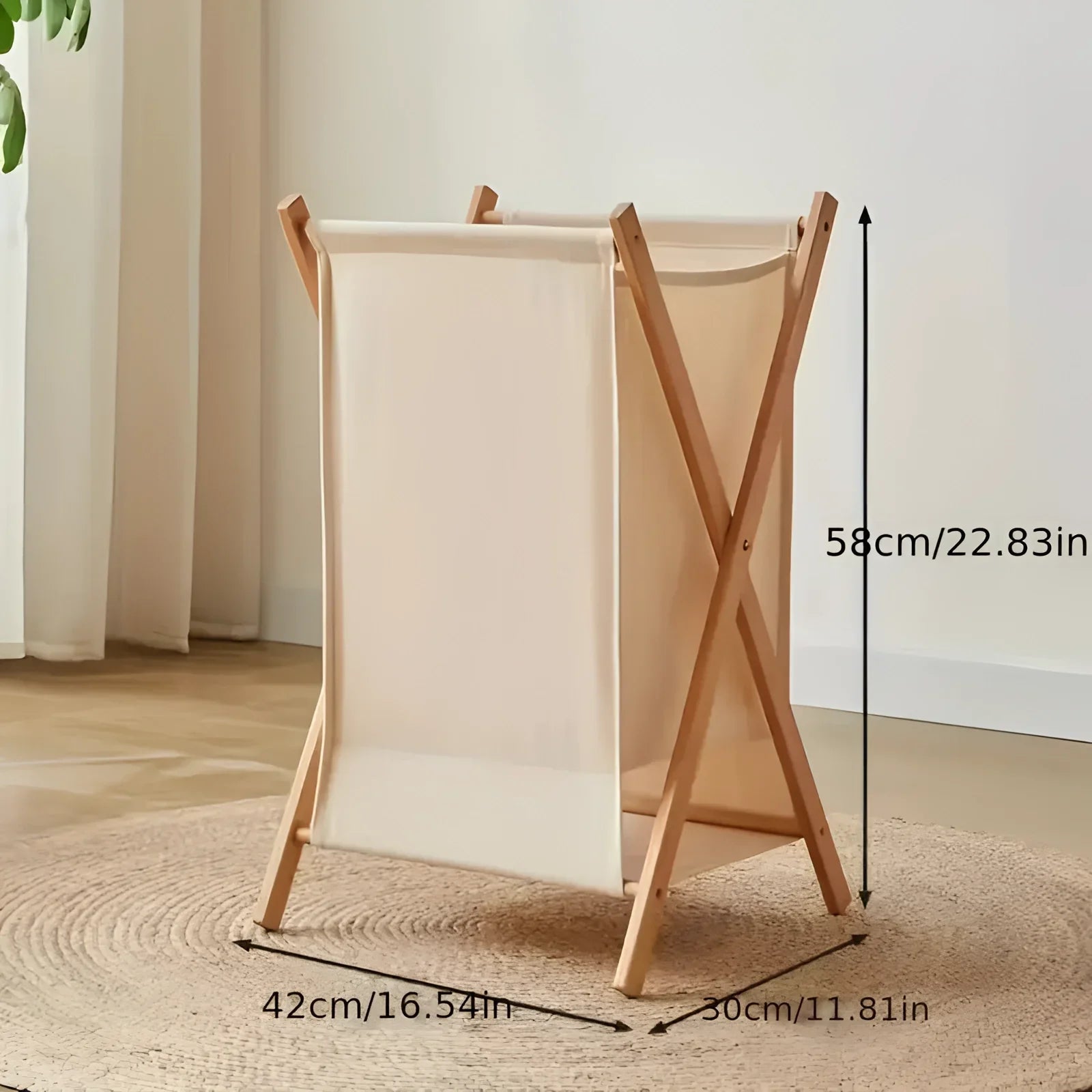 Scandinavian Wooden Laundry Hamper - Collapsible & Eco-Friendly