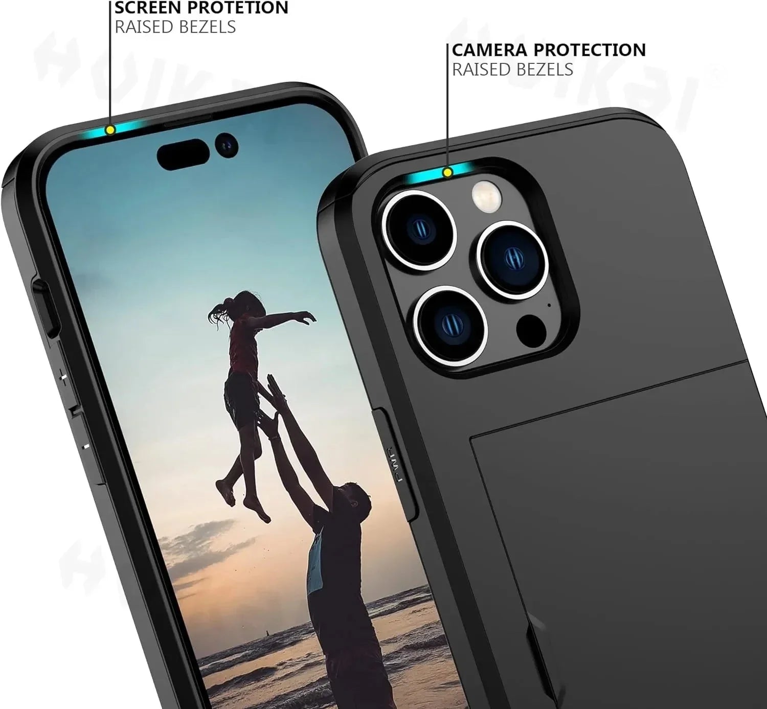 Funda para iPhone a prueba de golpes: Bordes elevados, Protección duradera