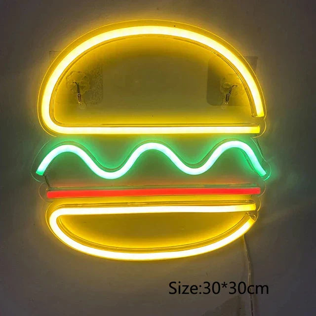 QuickBite - Luce notturna al neon per insegna di fast food