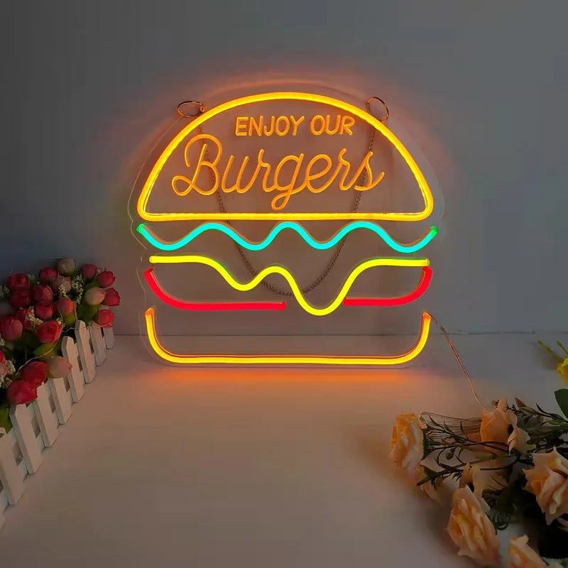 QuickBite - Neonowy Znak Fast Food Lampa Nocna