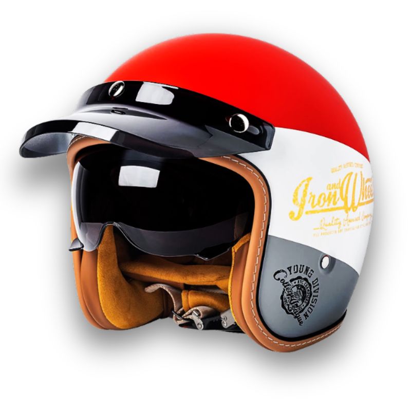 Casque de moto intemporel - Approuvé DOT et ECE