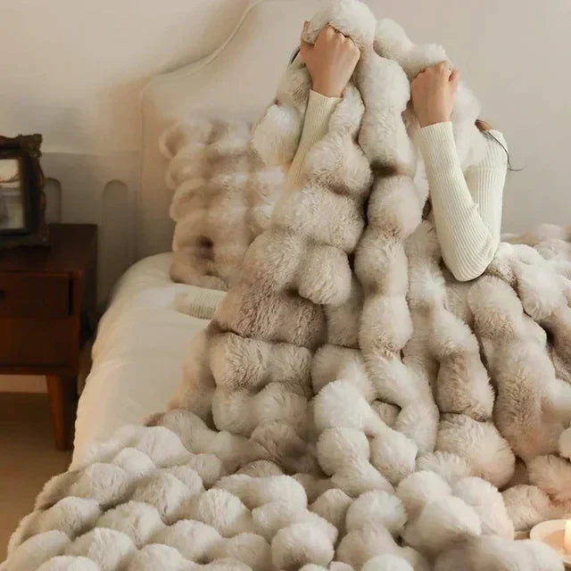 LuxFluff | Fluffy Faux Fur Blanket | Portable and Comfortable | Ultimate Warmth