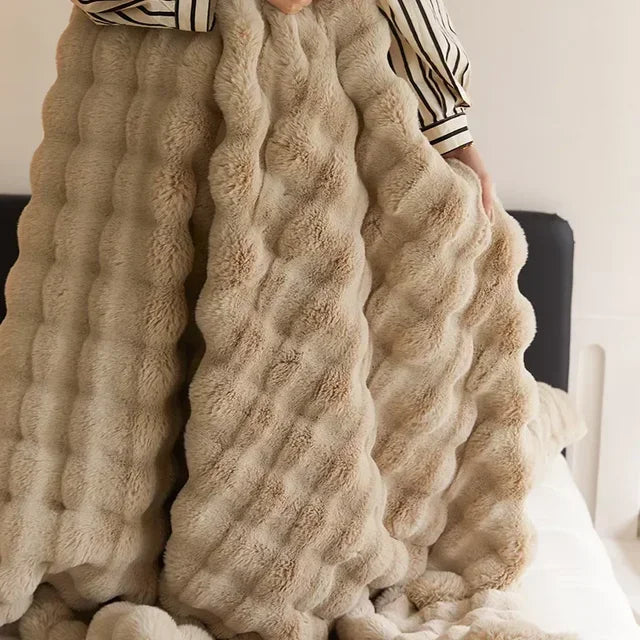 LuxFluff | Fluffy Faux Fur Blanket | Portable and Comfortable | Ultimate Warmth