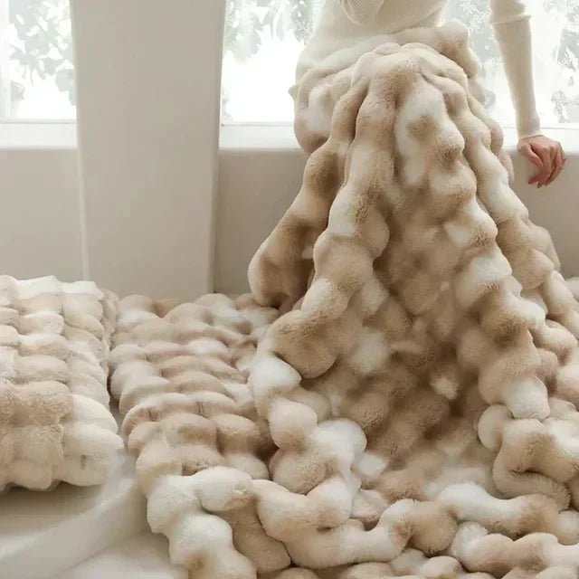 LuxFluff | Fluffy Faux Fur Blanket | Portable and Comfortable | Ultimate Warmth