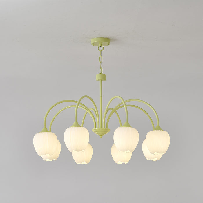 Tulip – Elegant Matcha Chandelier