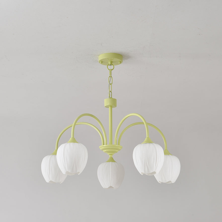 Tulip – Elegant Matcha Chandelier