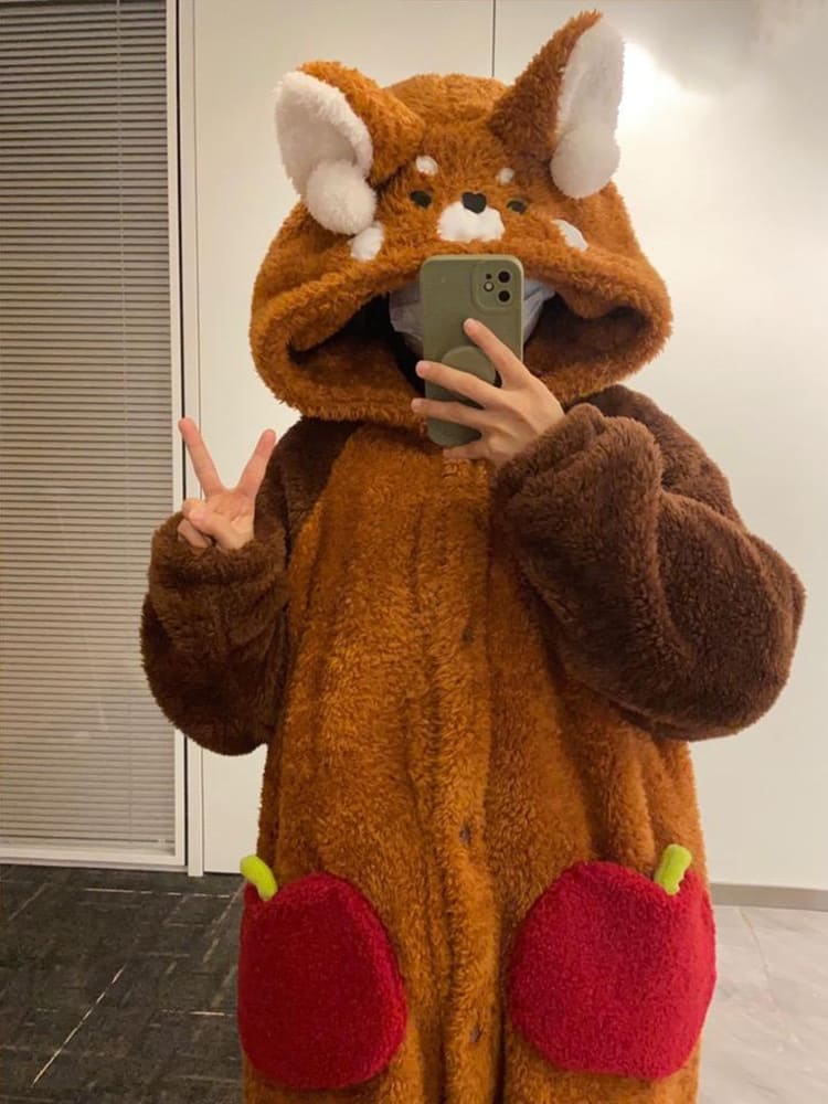 Kawaii Cartoon Red Panda Pyjamasetti