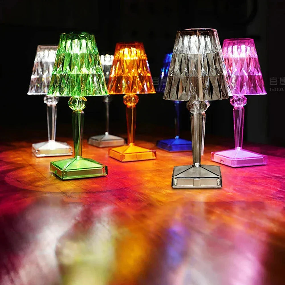 Lampada da tavolo artistica in cristallo acrilico LuminousCrystal - Luce d'accento a LED scintillante per l'arredamento della casa