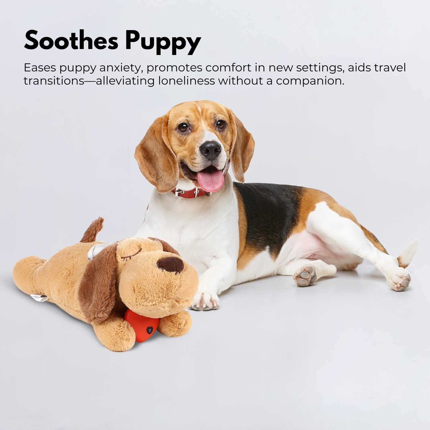 Calming Plush Dog Toy with Soothing Heartbeat for Puppy Comfort