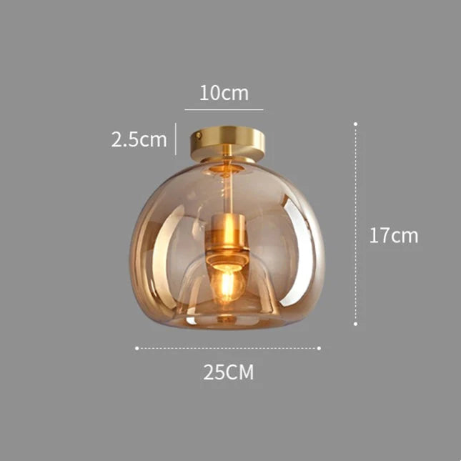 Kopparglas Semi Flush Mount Taklampa