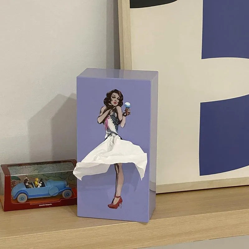 Pin Up Girl Tissue Box