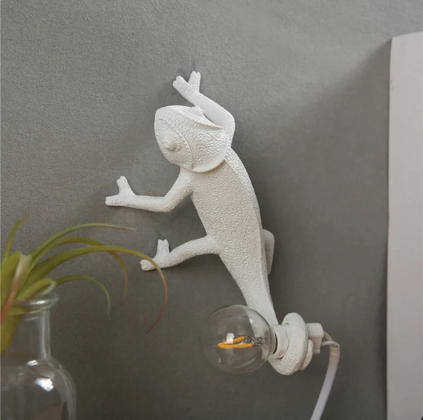 Nordic White Lizard Chameleon Lamp Night Light