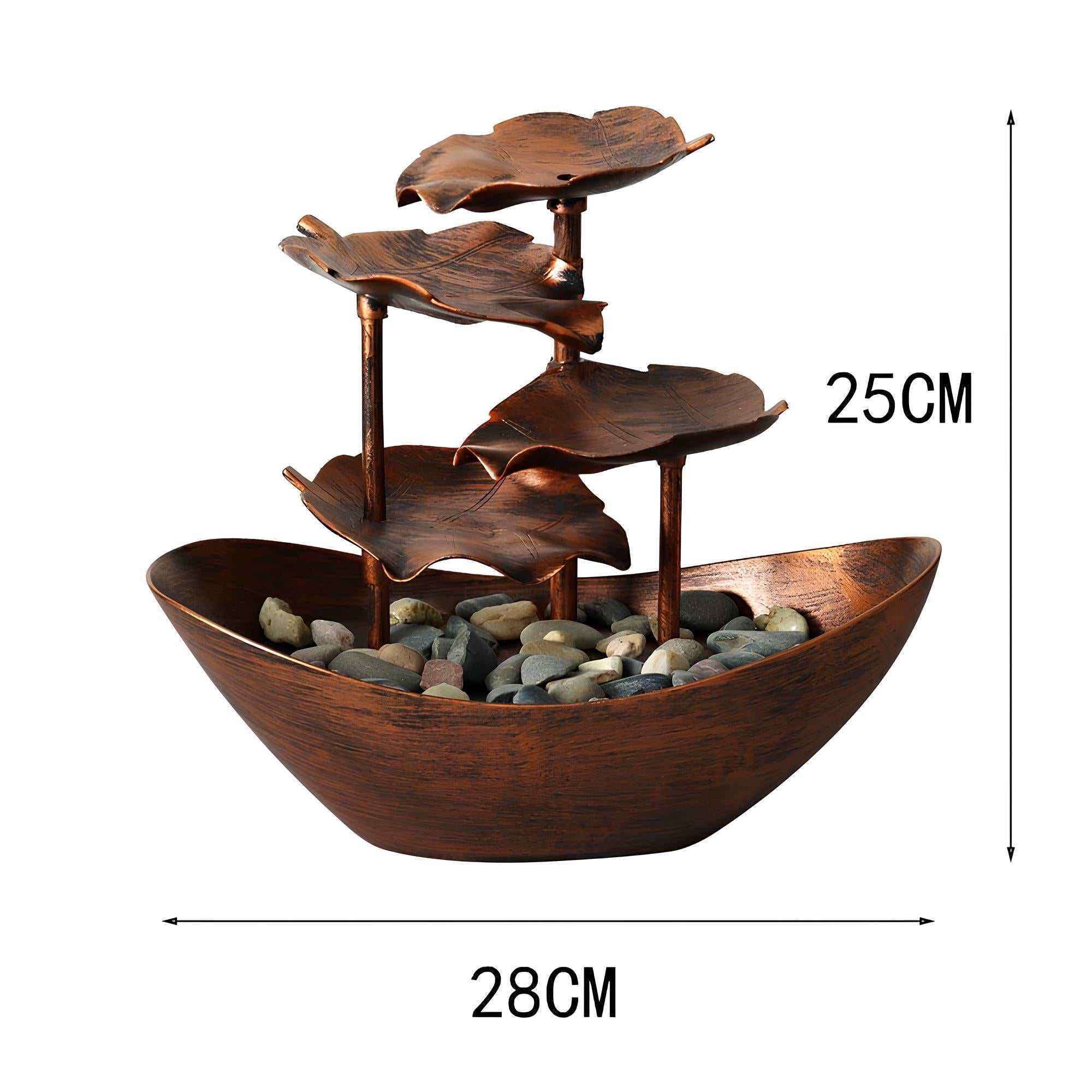 Water Over Sailing Lotus Leaf Tabletop Fountain Waterfall