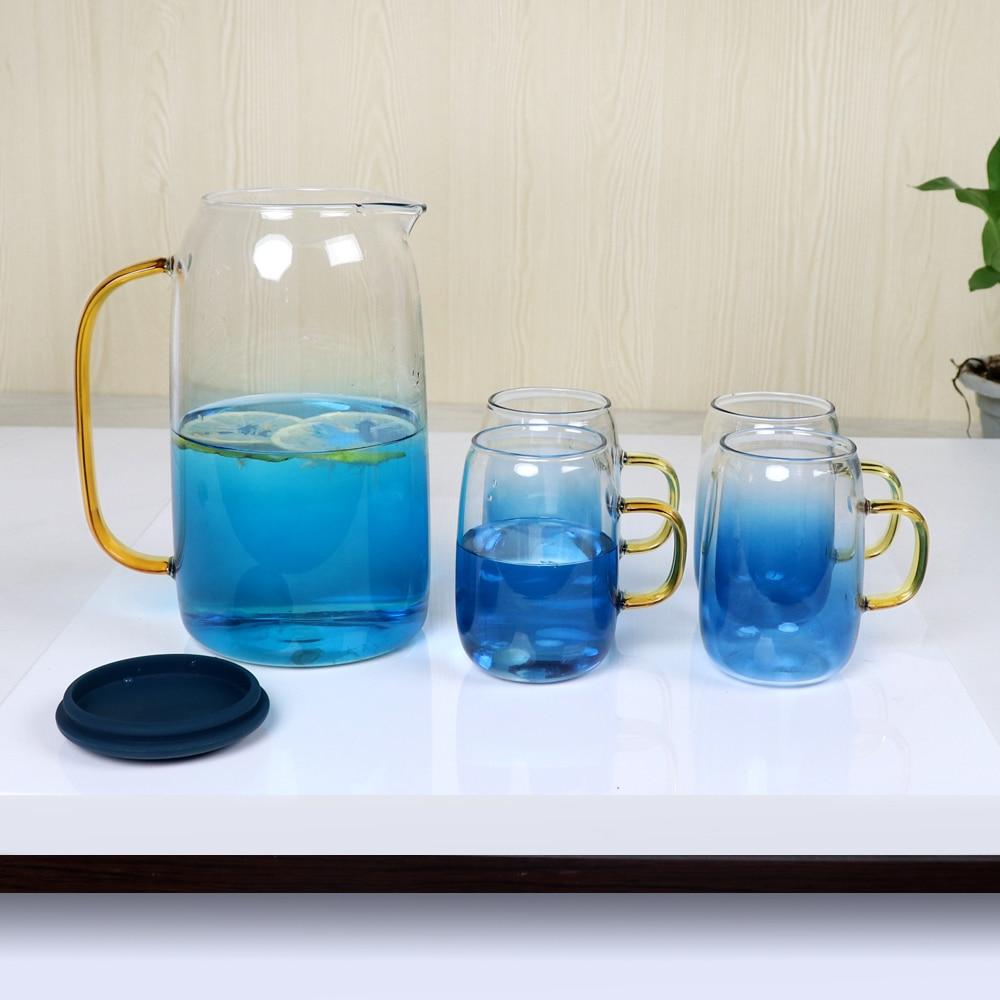 Blauwe Ombre Glazen Kan Set