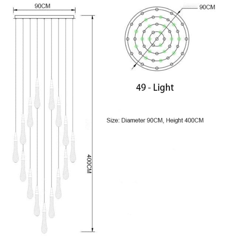 Lampada a sospensione Waterdrop Fire Crystal