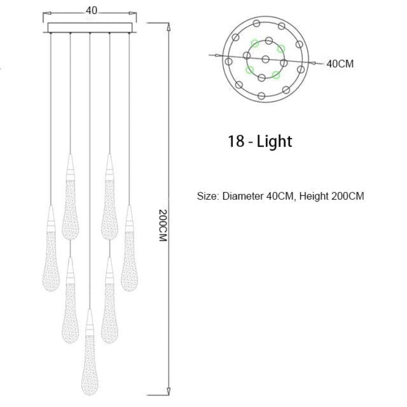 Lampada a sospensione Waterdrop Fire Crystal