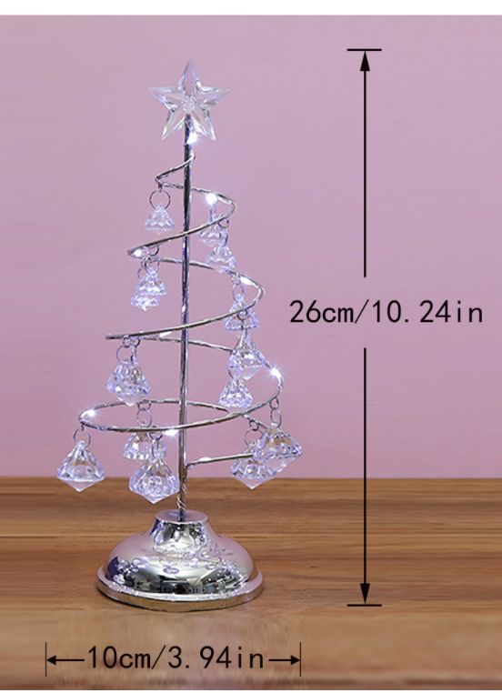 Lâmpada de Mesa Árvore de Natal de Cristal