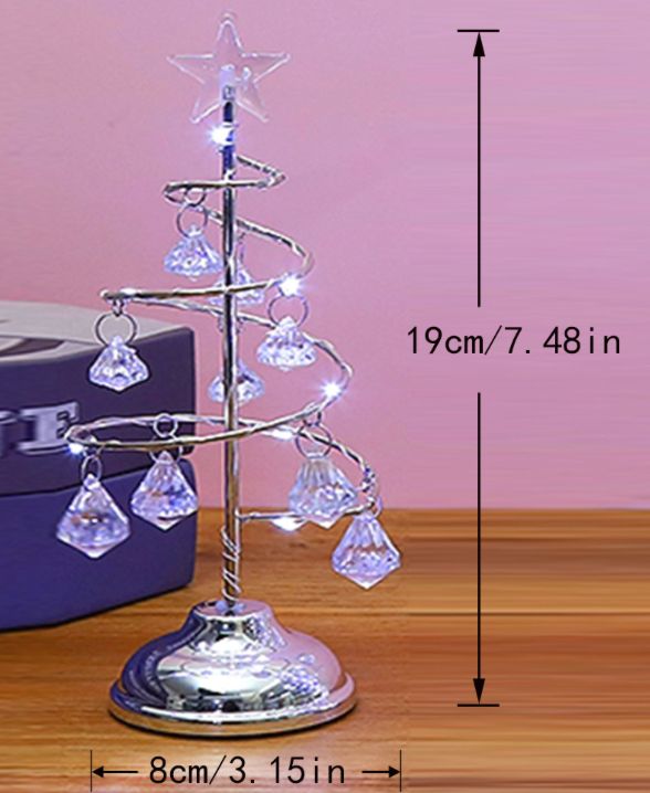 Lâmpada de Mesa Árvore de Natal de Cristal