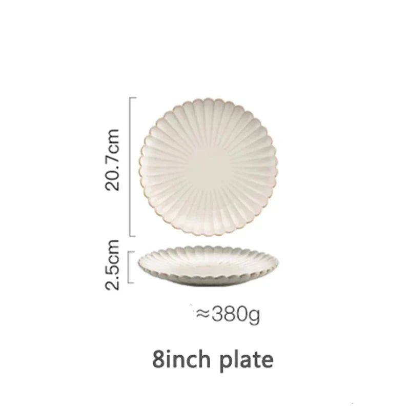 White Scalloped Ceramic Tableware Plates & Bowls - 6 Sizes & Sets