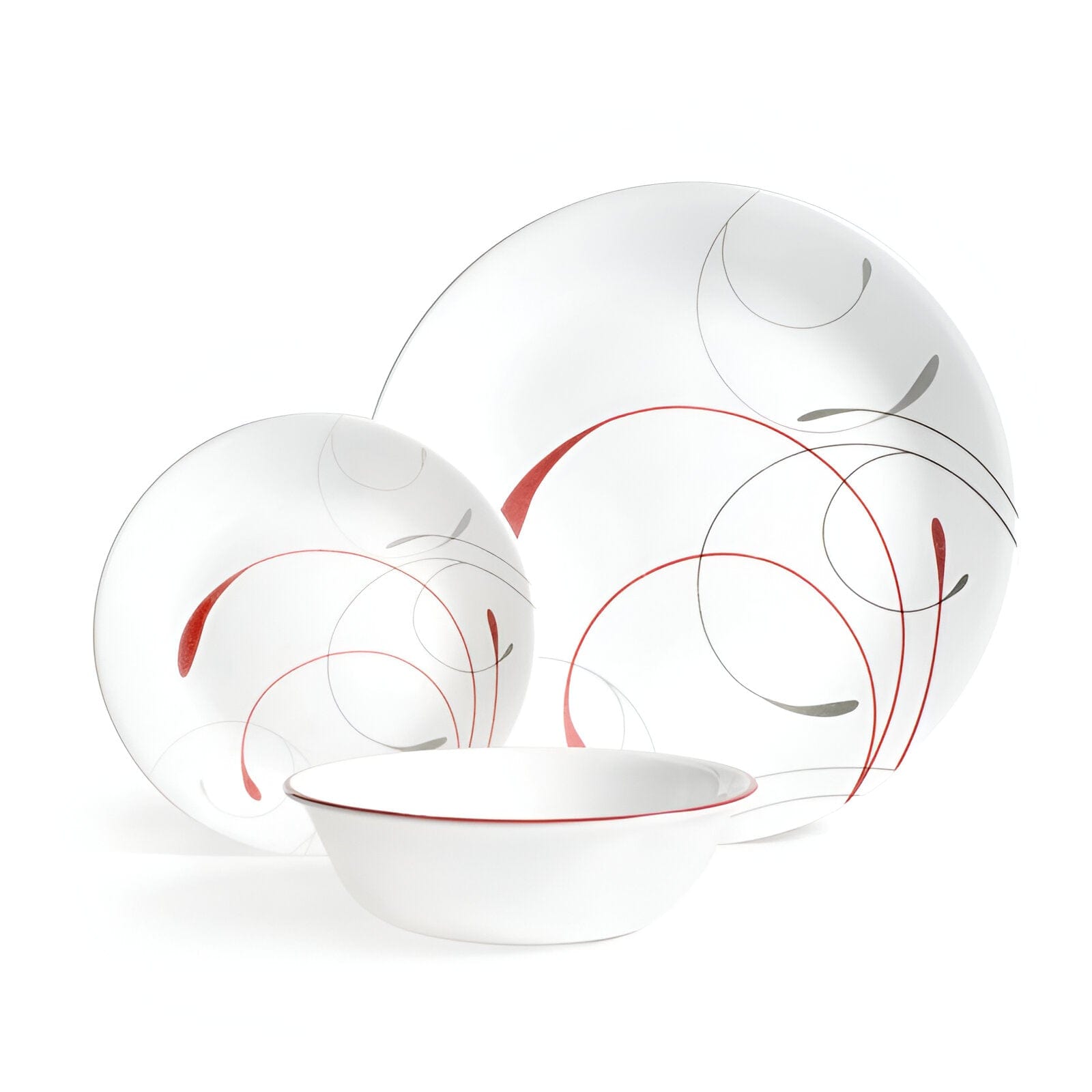 Splendor White Red Dinner Set