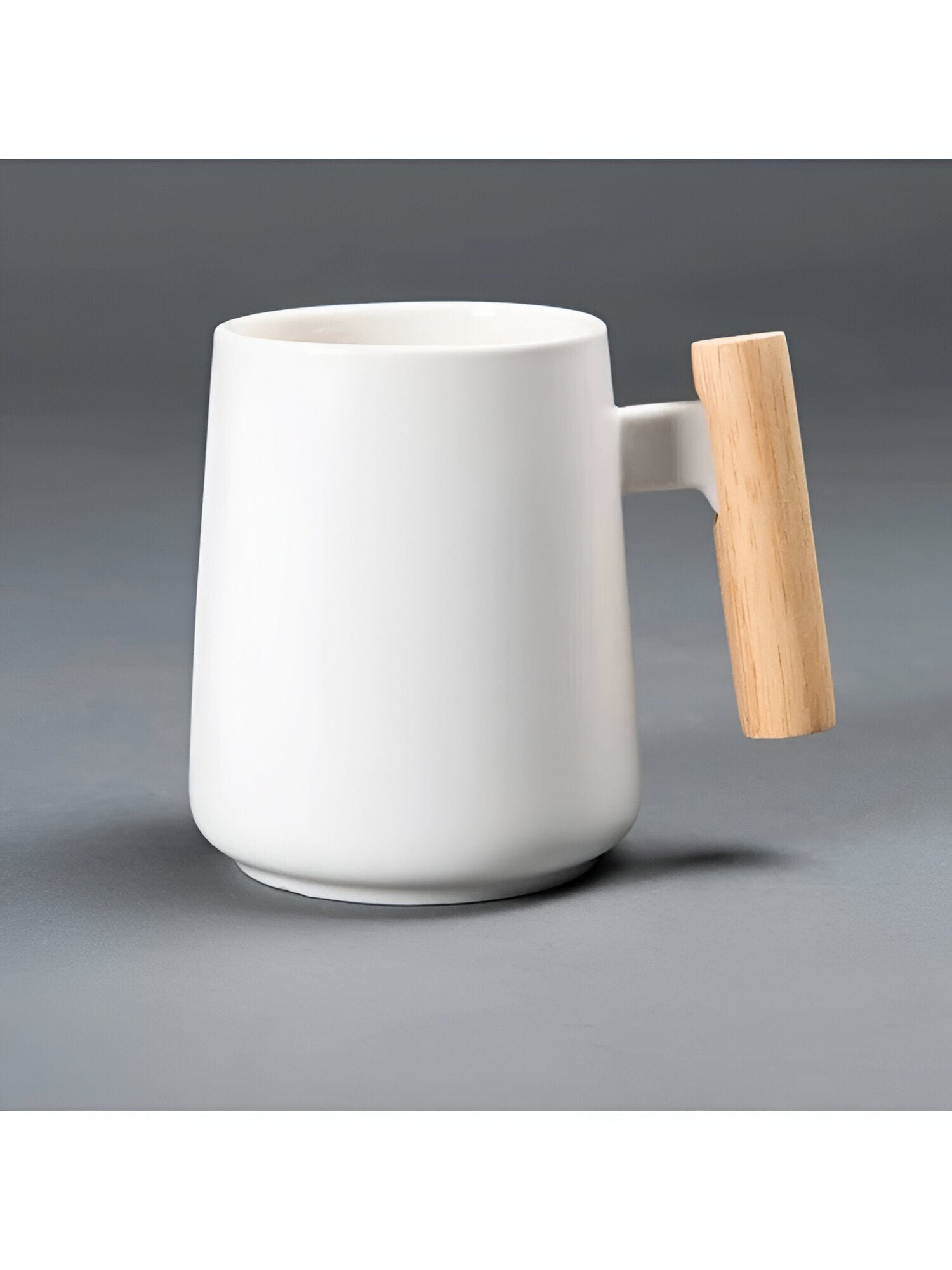 Wooden Handle Ceramic Coffee Mug