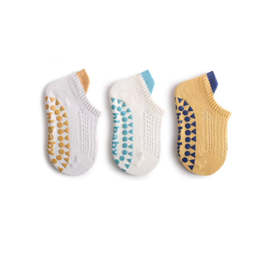 Chaussettes antidérapantes pour bébé, 3 paires