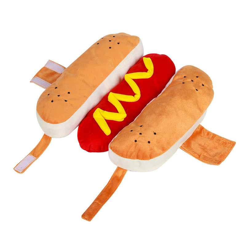 Costume de hot-dog brûlant pour animal de compagnie