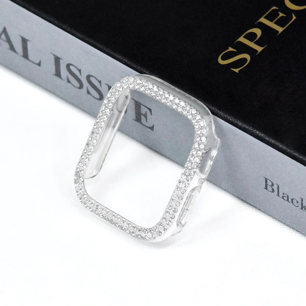 Rhinestone herdet glassdeksel