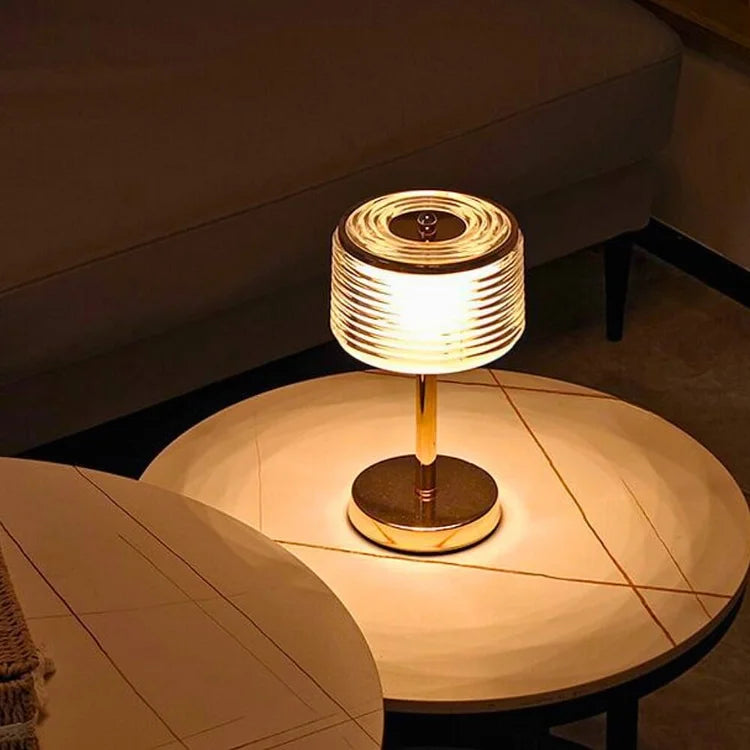 Lámpara de mesa con anillo LED