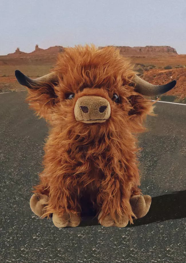 Peluche vache des Highlands écossaises