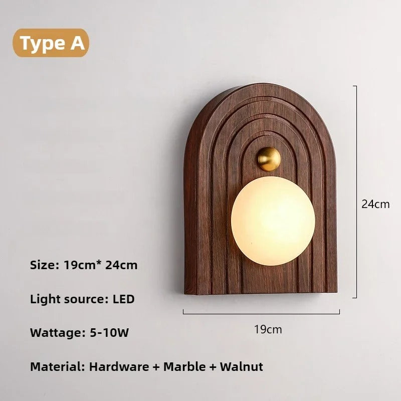 Walnut Glow Arch Wall Light