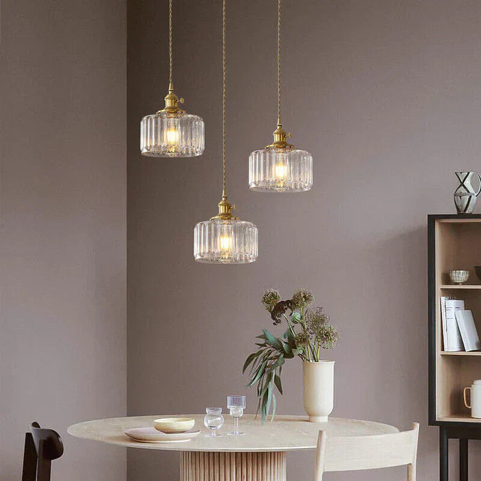 Stunning Cylinder Glass Pendant Light