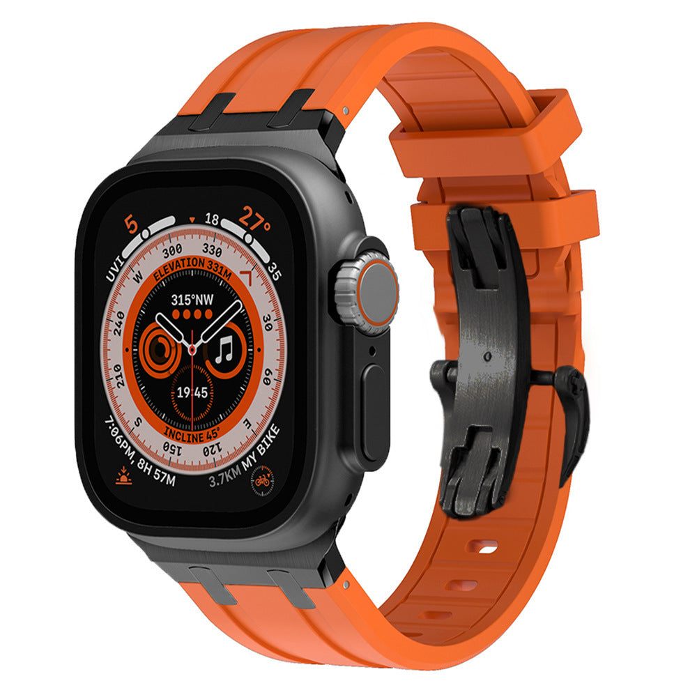 NEW AP Thick Silicone Band With Titanium Adapter For Apple Watch