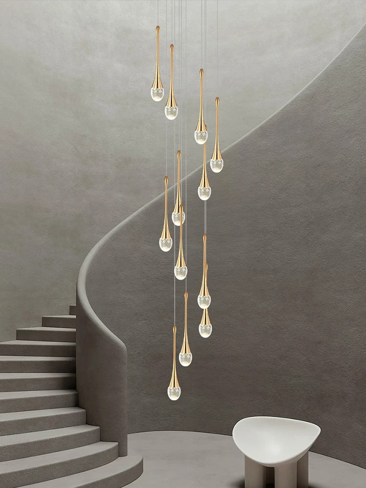 Golden Teardrop Lighting Fixture