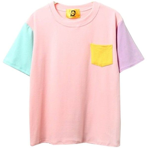 T-shirt w pastelowym patchworku