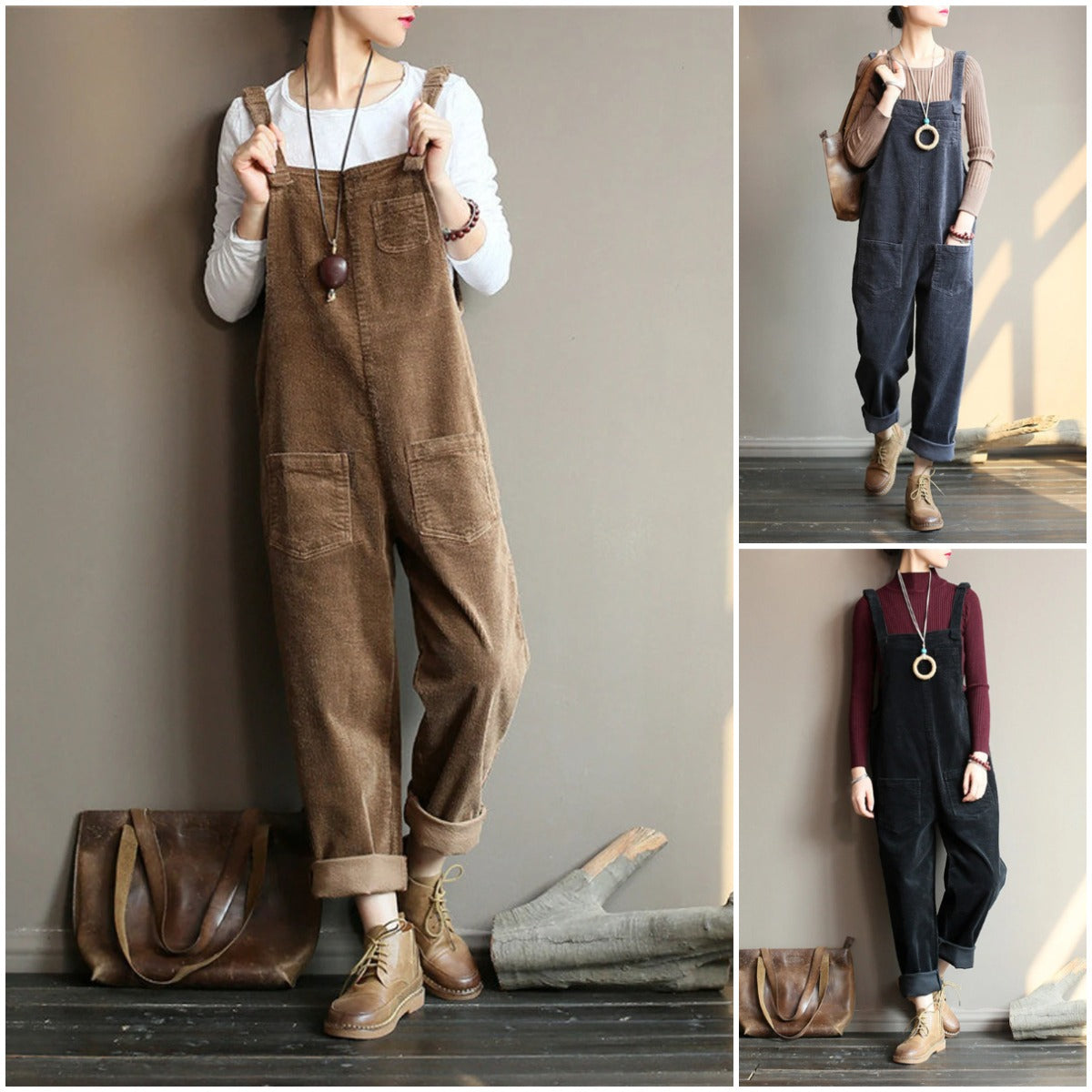 Ella Velvet Jumpi Deluxe - Wide Leg Corduroy Overalls