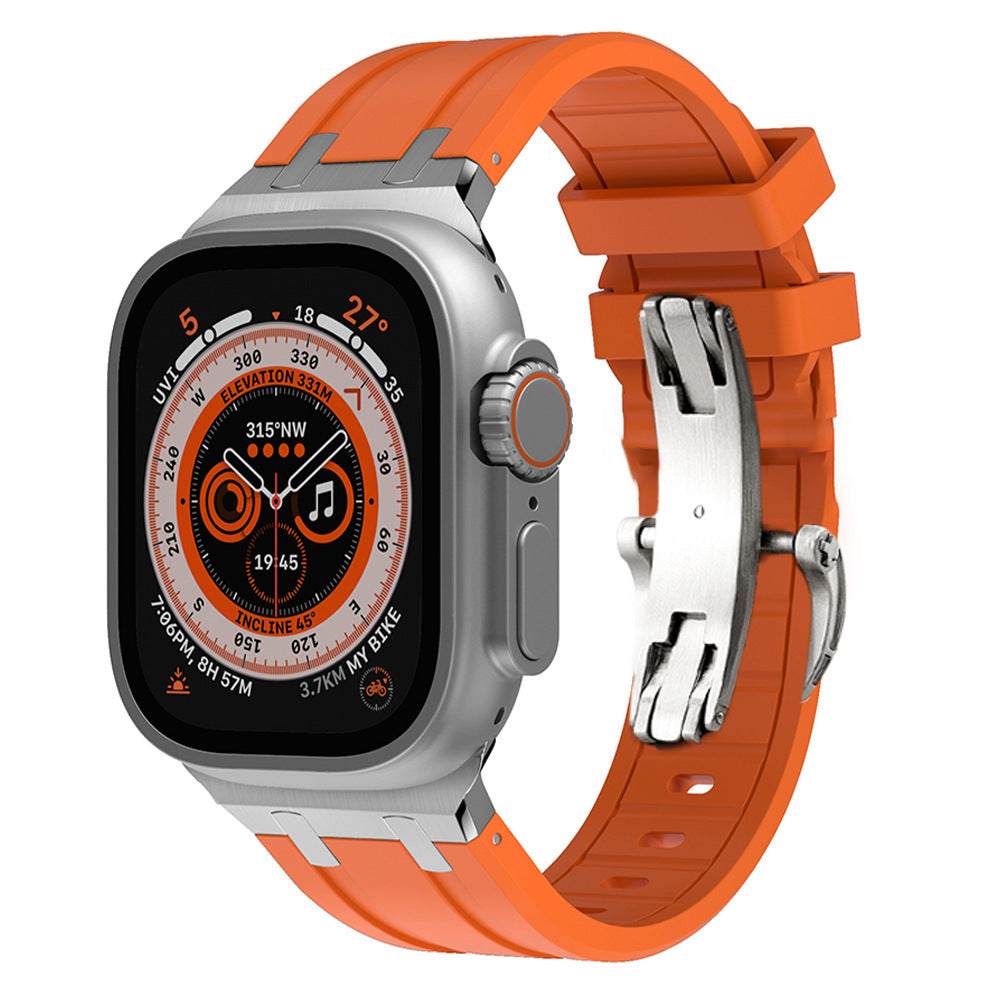 NOVA Pulseira Grossa de Silicone com Adaptador de Titânio para Apple Watch