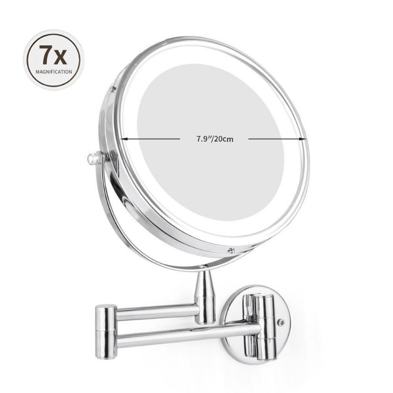 Miroir de maquillage et de salle de bain LED réglable