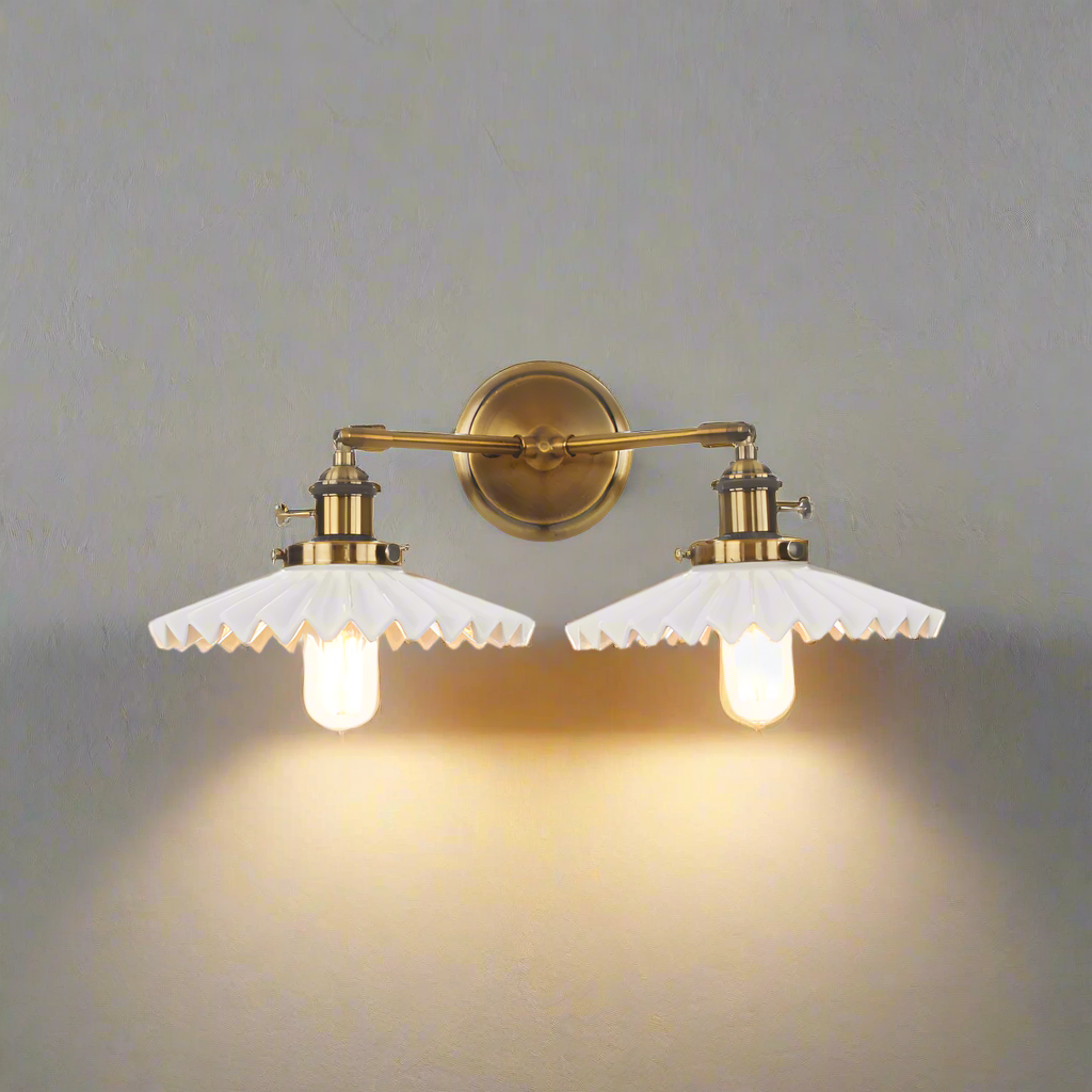 EleganceRetro - Lampa ceramiczna z dwoma kloszami