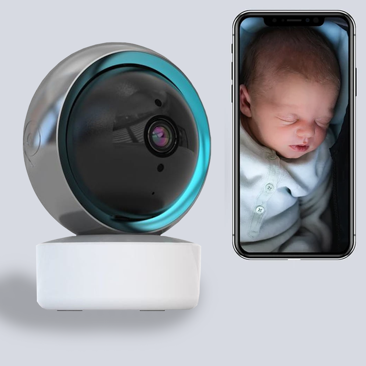 Wireless Night Vision HD Smart Baby Monitor - Med mobilapp