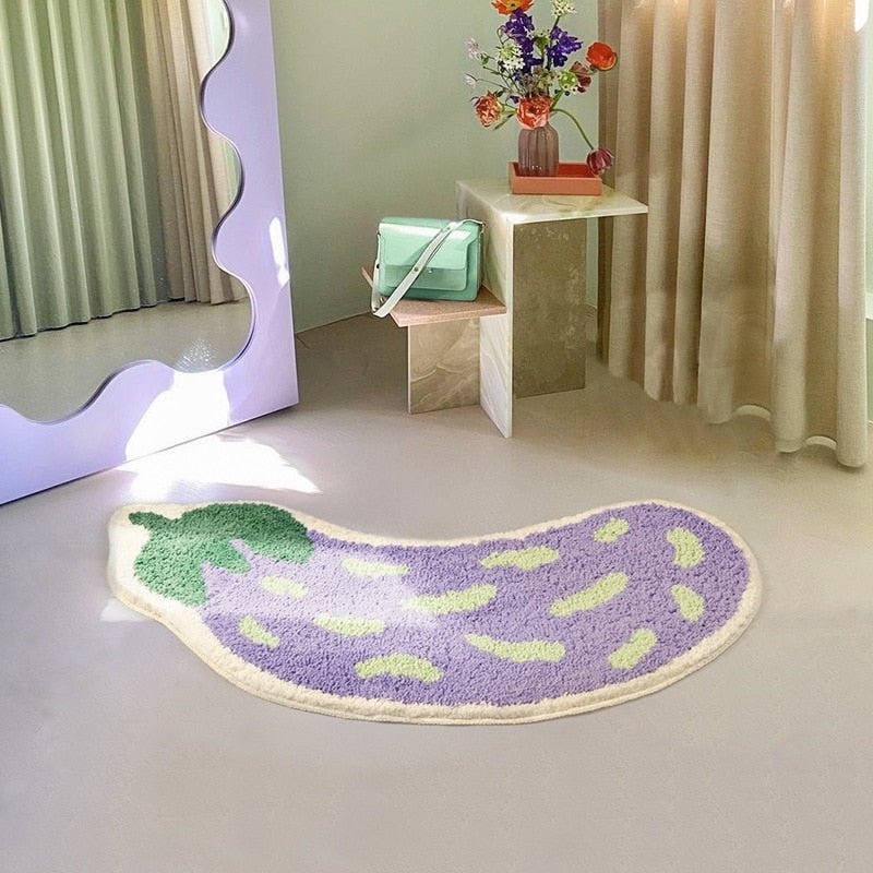 Tapis de salle de bain fruités antidérapants en forme d'arc