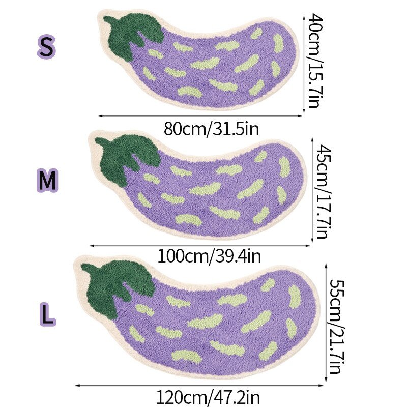 Tapis de salle de bain fruités antidérapants en forme d'arc