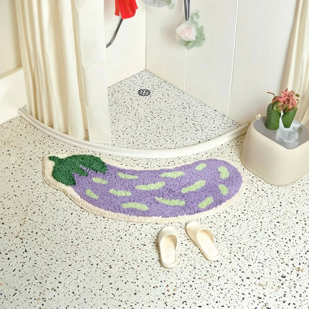 Tapis de salle de bain fruités antidérapants en forme d'arc