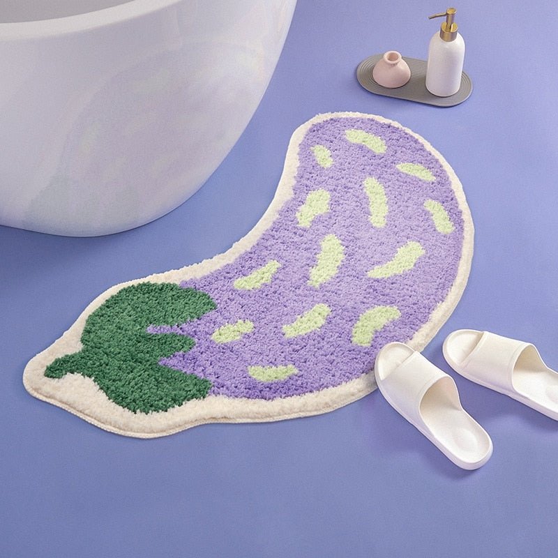 Tapis de salle de bain fruités antidérapants en forme d'arc