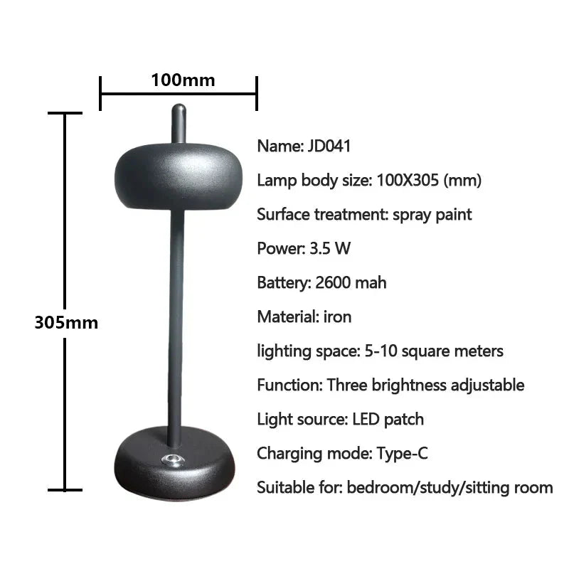 Modern konst trådlös rund LED bordslampa