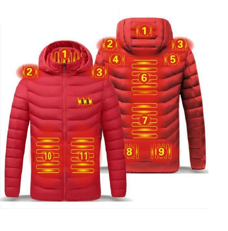 Chaqueta con capucha eléctrica con calefacción de 11 áreas BLXCK NORWAY™