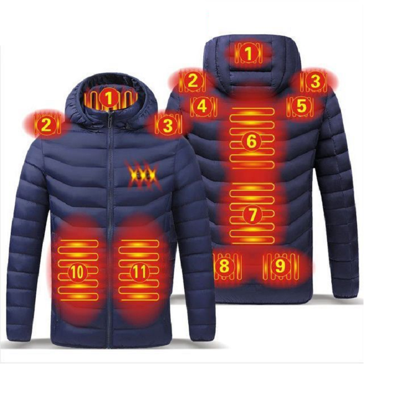 Chaqueta con capucha eléctrica con calefacción de 11 áreas BLXCK NORWAY™