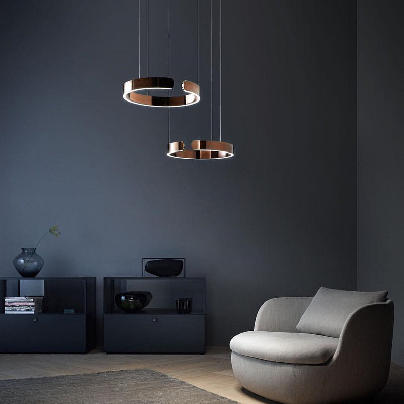 ModerneLuxe | Lustre LED circulaire contemporain – pour chambre, salle à manger et salon